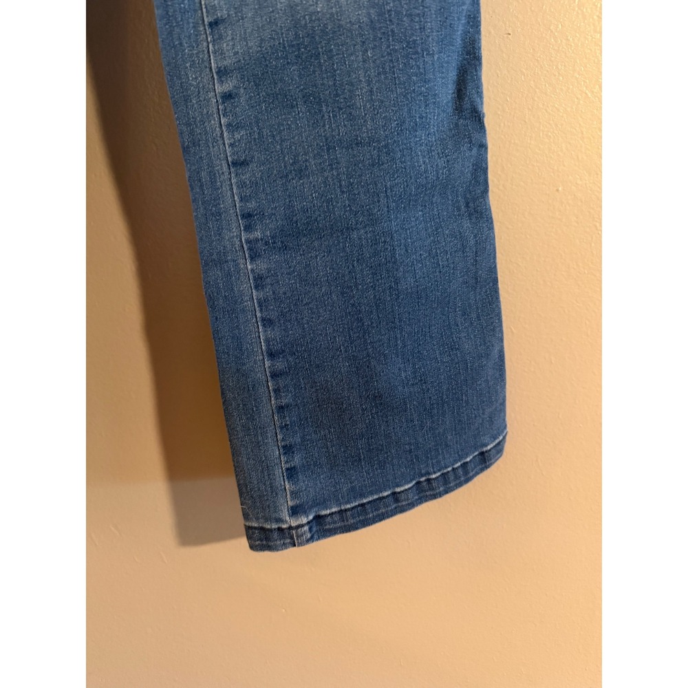 Spanx Flare Jeans Medium Wash Blue Denim Pull On High Rise Size Medium Tall - Picture 2 of 8